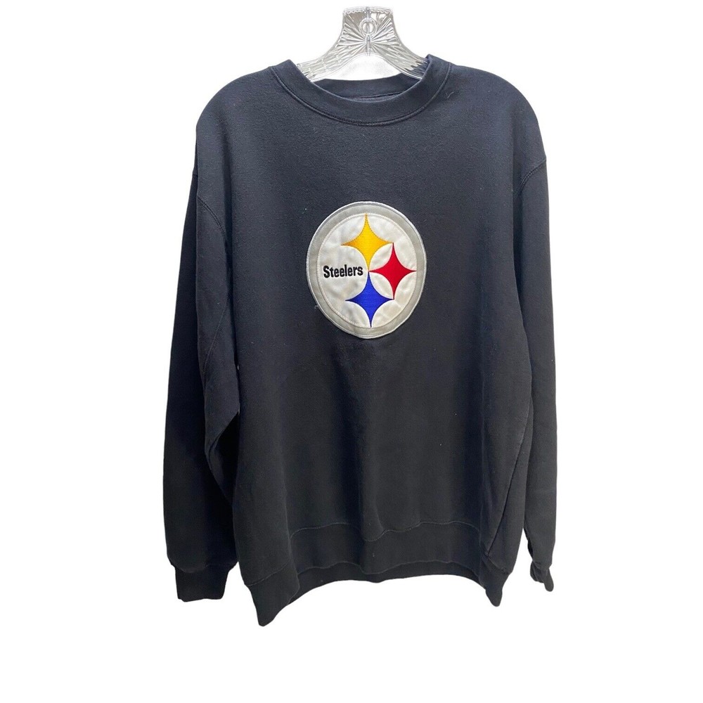 NFL Black Crewneck Sweatshirt with Pittsburgh Steelers Logo